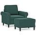 Poltroncina con Poggiapiedi Verde Scuro 60 cm in Velluto - Foto miniatura 1
