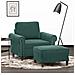 Poltroncina con Poggiapiedi Verde Scuro 60 cm in Velluto - Foto miniatura 2