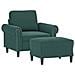 Poltroncina con Poggiapiedi Verde Scuro 60 cm in Velluto - Foto miniatura 3