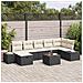 Set Divano da Giardino 8 Pezzi con Cuscini Polyrattan Nero - Foto miniatura 2