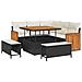 Set Divano Giardino a 8 Pezzi con Cuscini Nero Vimini Acacia, Set Tavolo da Pranzo Giardino a 3 Pezzi con Cuscini Nero Vimini Acacia - Foto miniatura 1