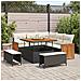 Set Divano Giardino a 8 Pezzi con Cuscini Nero Vimini Acacia, Set Tavolo da Pranzo Giardino a 3 Pezzi con Cuscini Nero Vimini Acacia - Foto miniatura 2