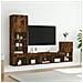 Mobili TV a Muro con LED 4pz Rovere Fumo in Legno Multistrato - Foto miniatura 4