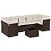 Set Divani da Giardino 8 pz con Cuscini Marrone in Polyrattan - Foto miniatura 1