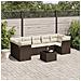 Set Divani da Giardino 8 pz con Cuscini Marrone in Polyrattan - Foto miniatura 2