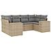 Set Divano da Giardino 6 pz con Cuscini Beige in Polyrattan - Foto miniatura 1