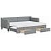 Divano Letto Estraibile Cassetti Grigio Chiaro 80x200cm Tessuto - Foto miniatura 1