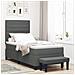 Letto con Box Spring e Materasso & Panca Grigio Scuro 90x200 cm Tessuto - Foto miniatura 2