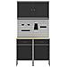 Set di 5 pezzi di armadio da lavoro e pannello forato MDF e metallo nero - Foto miniatura 9