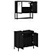 Set di Mobili per Bagno 2 Pezzi in Legno Ingegnerizzato Nero Rovere - Foto miniatura 5