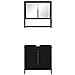 Set di Mobili per Bagno 2 Pezzi in Legno Ingegnerizzato Nero Rovere - Foto miniatura 6