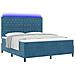 Letto a molle con materasso Blu scuro 180 x 200 cm Velluto - Foto miniatura 3