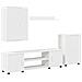 Set di mobile TV da 4 pezzi 4 pcs Bianco Legno multistrato - Foto miniatura 1