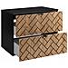 | Mobiletto 80 cm - Marron Mat - Mobili da bagno - Mobiletti - Piano di lavoro nero - Foto miniatura 3