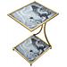 Tavolino Vkh543-oro-metallo-40x35x60 Cm - Foto miniatura 4