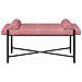 Panchina con bottoni e cuscini Rosa 110 x 40 x 46 cm Velluto - Foto miniatura 3