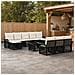 Set Divano da Giardino 11 pz Nero e Bianco Crema polyrattan - Foto miniatura 4