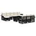 Set Divano da Giardino 11 pz Nero e Bianco Crema polyrattan - Foto miniatura 1
