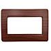 1 Placca Muro 4 Posti Moduli Legno Radica Compatibile Tipo Bticino Matix - Foto miniatura 1