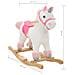 Unicorno a Dondolo in Peluche 65x32x58 cm Bianco e Rosa - Foto miniatura 2