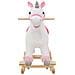 Unicorno a Dondolo in Peluche 65x32x58 cm Bianco e Rosa - Foto miniatura 3