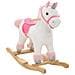 Unicorno a Dondolo in Peluche 65x32x58 cm Bianco e Rosa - Foto miniatura 1