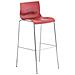 Sgabello Bar Hoover in Polipropilene I Sgabello Alto Design 4 Gambe in Metallo | Sedia Sgabello Impilabile con Schienale I Sgabello Bancone H 76 CM Rosso Base Cromata - Foto miniatura 1