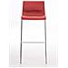 Sgabello Bar Hoover in Polipropilene I Sgabello Alto Design 4 Gambe in Metallo | Sedia Sgabello Impilabile con Schienale I Sgabello Bancone H 76 CM Rosso Base Cromata - Foto miniatura 2
