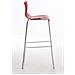 Sgabello Bar Hoover in Polipropilene I Sgabello Alto Design 4 Gambe in Metallo | Sedia Sgabello Impilabile con Schienale I Sgabello Bancone H 76 CM Rosso Base Cromata - Foto miniatura 3