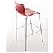 Sgabello Bar Hoover in Polipropilene I Sgabello Alto Design 4 Gambe in Metallo | Sedia Sgabello Impilabile con Schienale I Sgabello Bancone H 76 CM Rosso Base Cromata - Foto miniatura 4