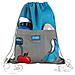 Sacca Con 2 Pratiche Tasche, Turchese / grigio | Sacca Da Ginnastica, Zaino, Sacca Sportiva, Sacca Per Scarpe, Borsa | Per Hipster, Ragazze, Ragazzi, Bambini, Adulti | Hobby, Viaggi, Sport - Foto miniatura 1
