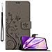 Custodia Compatibile Con Samsung Galaxy A51 In Grigio Fiore - Coperchio Protettivo In Design Floreale Con Chiusura Magnetica, Funzione Stand E Slot Per Carte - Foto miniatura 1