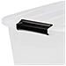 Set Di 3 Scatole Top Box Tb-30 - Plastica - 30 L - 57,5 X 39 X 20,5 Cm - Trasparente E Nero - Foto miniatura 3
