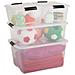 Set Di 3 Scatole Top Box Tb-30 - Plastica - 30 L - 57,5 X 39 X 20,5 Cm - Trasparente E Nero - Foto miniatura 6