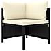 Set Divani da Giardino 4 pz con Cuscini in Polyrattan Nero - Foto miniatura 3
