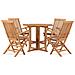 Set Da Pranzo Da Giardino 5 Pz Pieghevole In Massello Di Teak - Foto miniatura 2