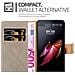 Custodia Compatibile Con Lg X Screen In Marrone Cappuccino - Coperchio Protettiva Con Chiusura Magnetica, Funzione Stand E Tasca Per Le Carte - Foto miniatura 3