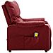 Poltrona Massaggiante Reclinabile Rosso Vino In Tessuto - Foto miniatura 8