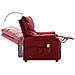 Poltrona Massaggiante Reclinabile Rosso Vino In Tessuto - Foto miniatura 9