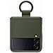 Cover Silicone Ef-pf721tgegww Con Anello Per Galaxy Z Flip4 Sm-f721b Khaki - Foto miniatura 1
