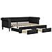 Divano Letto Estraibile Con Cassetti Nero 90x200 Cm Similpelle - Foto miniatura 2