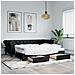 Divano Letto Estraibile Con Cassetti Nero 90x200 Cm Similpelle - Foto miniatura 1