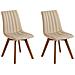 Set Di 2 Sedie Da Pranzo Tessuto Beige Calgary - Foto miniatura 3