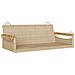 Panchina a Dondolo Beige 109x62x40 cm in Polyrattan - Foto miniatura 1