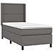 Giroletto Molle con Materasso e LED Grigio 100x200cm Similpelle - Foto miniatura 4