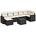 Set Divani Da Giardino Con Cuscini 8 Pz Nero In Polyrattan - Foto miniatura 2