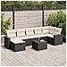 Set Divani Da Giardino Con Cuscini 8 Pz Nero In Polyrattan - Foto miniatura 1