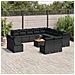 Lusso Casadino -  Set Divani Da Giardino 14pz Con Cuscini In Polyrattan Nero - Foto miniatura 3