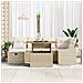 Set Divano da Giardino di 7 Pezzi con Cuscini Beige Poly Rattan - Foto miniatura 3