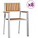 Sedi da Giardino Impilabili  8 pcs 54.5x56x87 cm Legno Massello di Teak, Sedi da Giardino Impilabili  4 pcs Legno Massello di Teak e Metallo - Foto miniatura 1